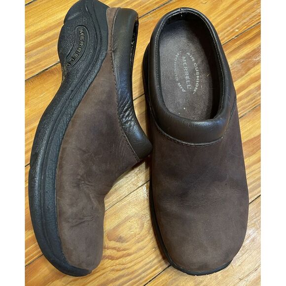 Merrell Jungle Primo Brown Leather Clogs Size 5.5 - Picture 1 of 6